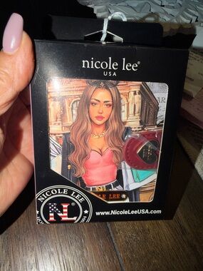 Nicole Lee Red Heart Charm Keychain with Gold Accent